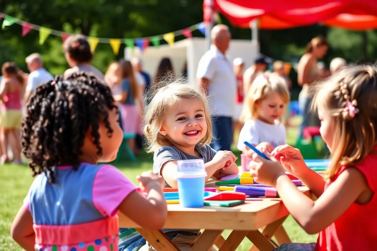 Kinderen vermaken zich op het festivalterrein